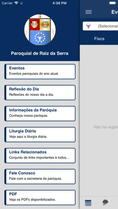 Capturas de tela do IRaiz