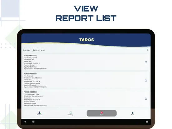 Tangkapan layar Teros - Attendance App iPad 