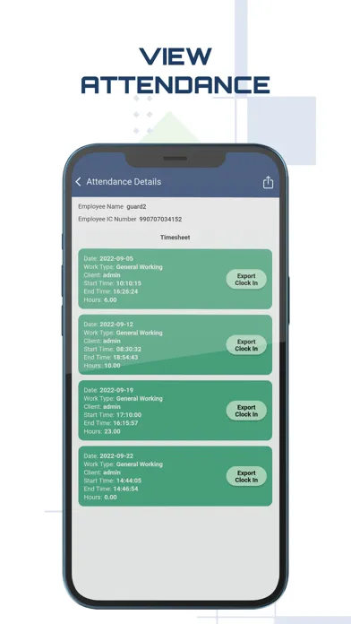 Tangkapan layar Teros - Attendance App