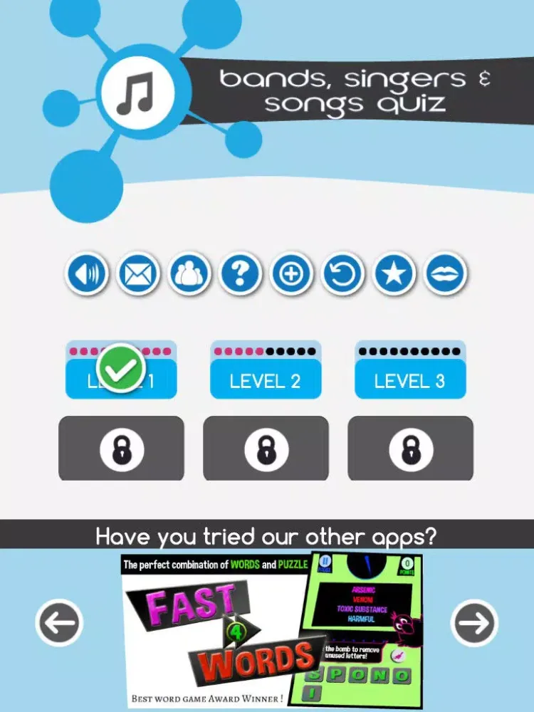 Bands, Singers & Songs Quiz iPad  Screenshots