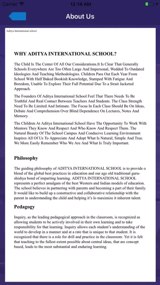 Aditya International School应用截图