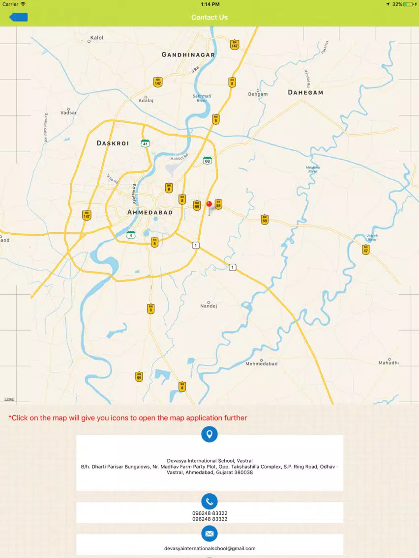 Ảnh chụp màn hình của Devasya International School, Vastral iPad 