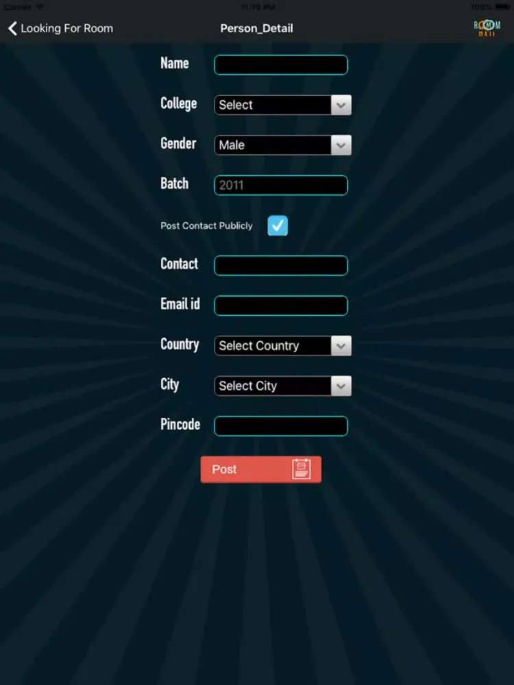 Roommate Finder iPad  Screenshots