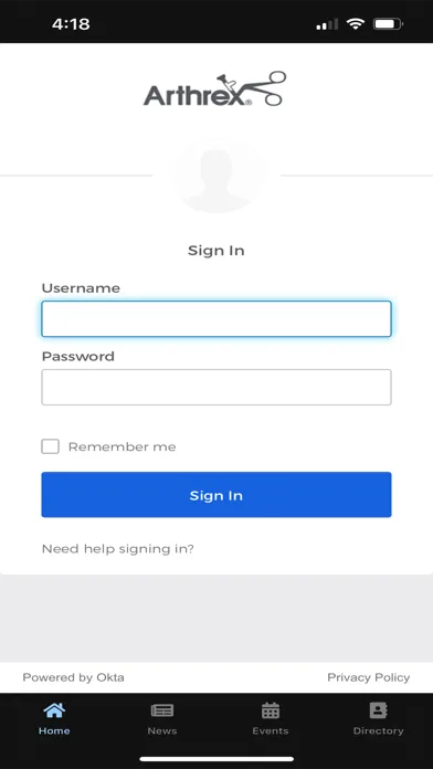 Ảnh chụp màn hình của MyArthrex Intranet
