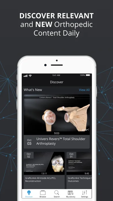 Capturas de tela do Arthrex Surgeon App