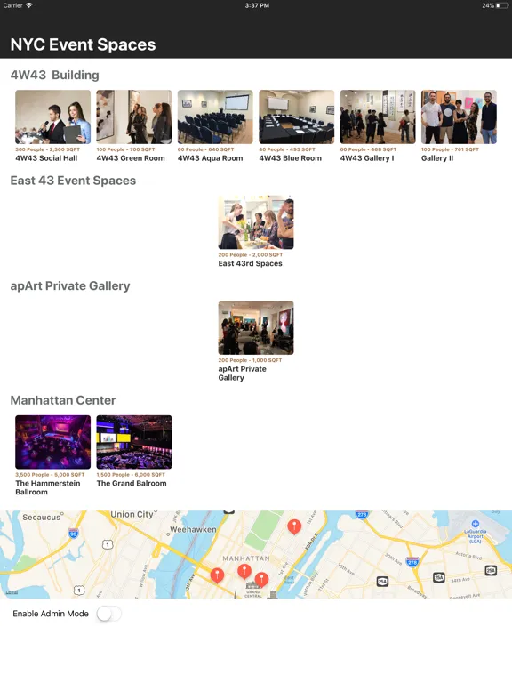 NYC Event Spaces iPad  Screenshots