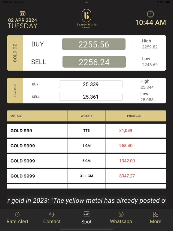 Beauty World Bullion iPad  스크린샷