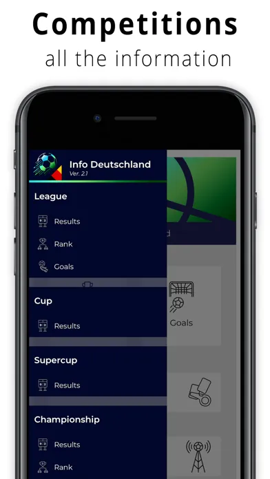 Capturas de tela do Info Deutschland League