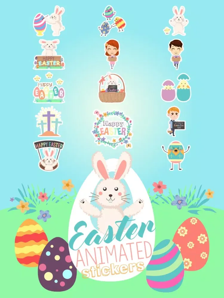 ภาพหน้าจอของ Cute Easter Animated Stickers iPad 