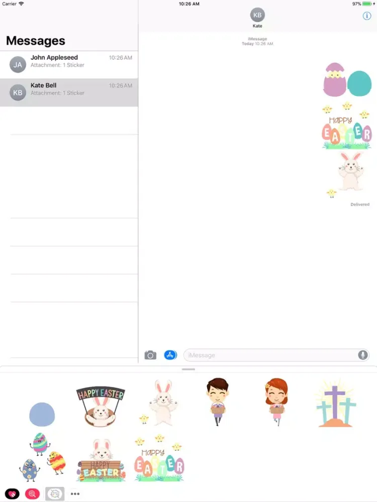 ภาพหน้าจอของ Cute Easter Animated Stickers iPad 