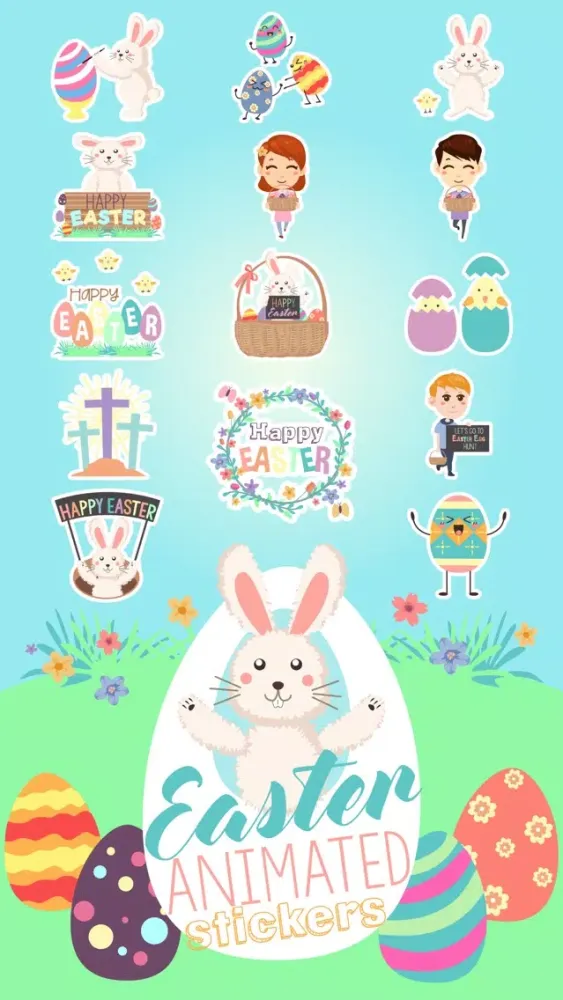 ภาพหน้าจอของ Cute Easter Animated Stickers