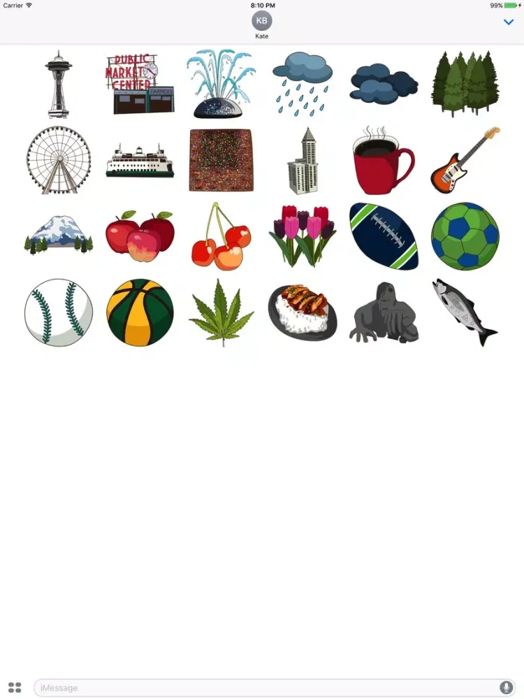 Seattle Stickers for iMessage iPad  Ekran Görüntüleri