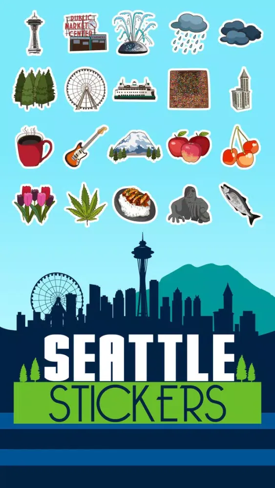 Seattle Stickers for iMessage Ekran Görüntüleri