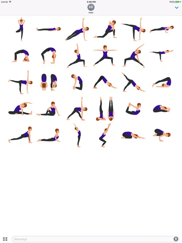 Yoga Poses Stickers for iMessage iPad  Screenshots
