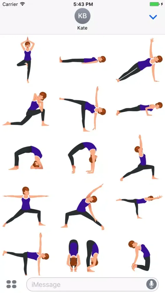 Yoga Poses Stickers for iMessage Screenshots