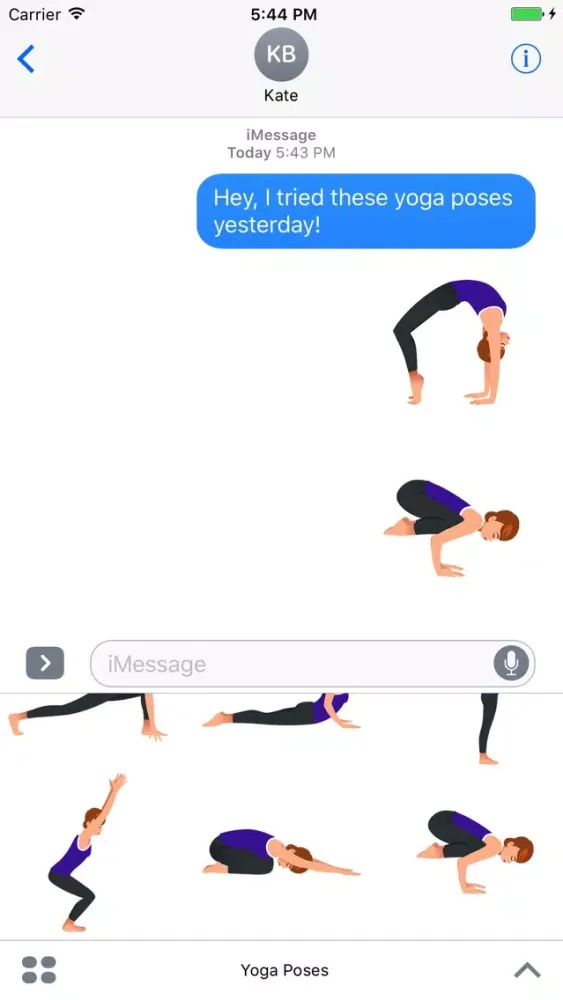 Yoga Poses Stickers for iMessage Screenshots