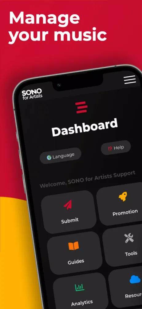 ภาพหน้าจอของ SONO for Artists