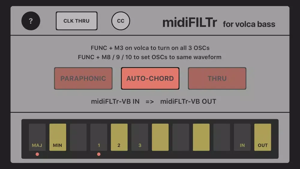 Capturas de pantalla de midiFILTr-VB for Volca Bass
