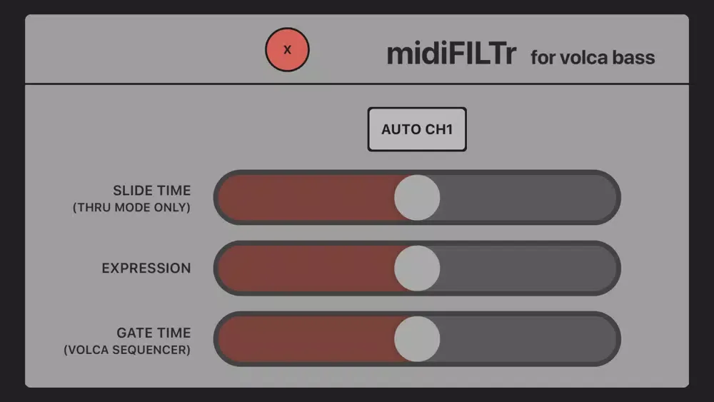Capturas de pantalla de midiFILTr-VB for Volca Bass
