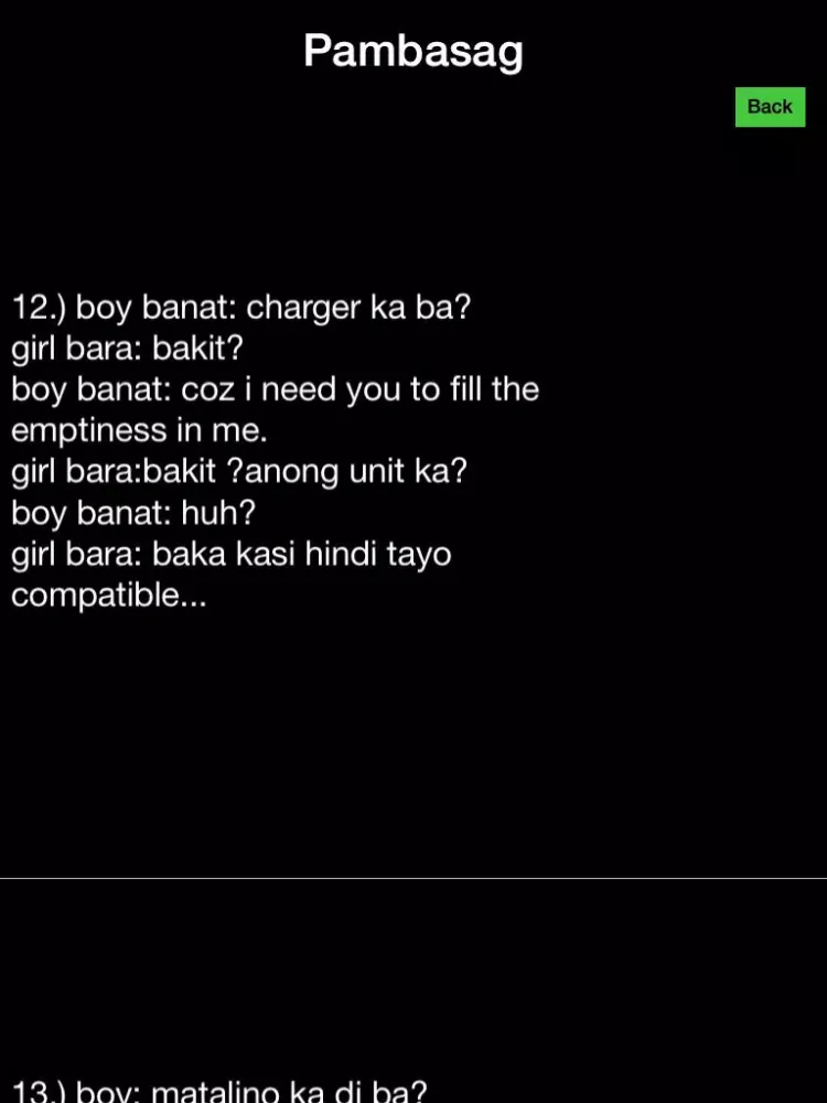 Pinoy Pick Up Lines Boom!! iPad  स्क्रीनशॉट
