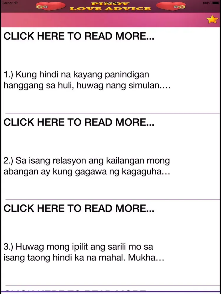Скриншоты Pinoy Love Advice iPad 