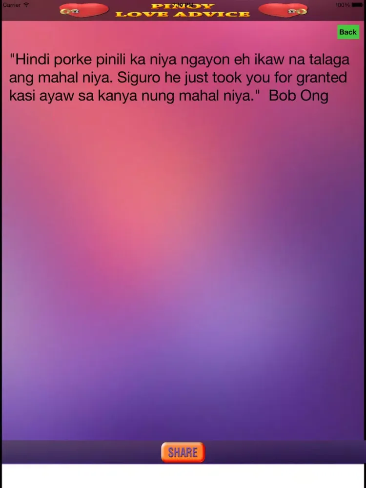 Скриншоты Pinoy Love Advice iPad 