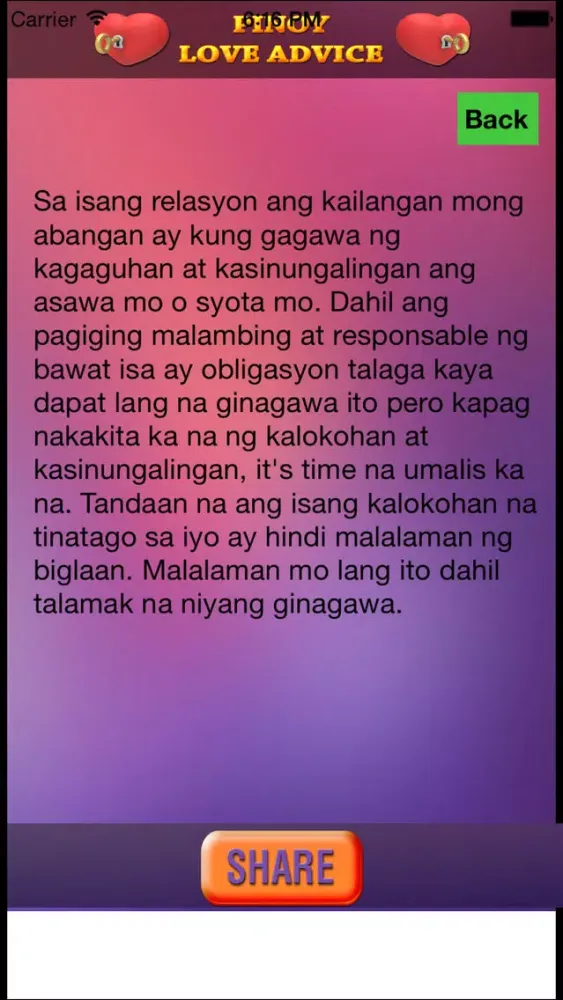 Скриншоты Pinoy Love Advice