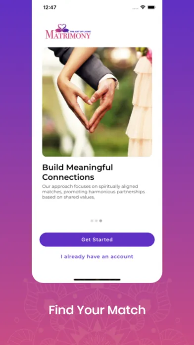 Ảnh chụp màn hình của Art of Living Matrimony