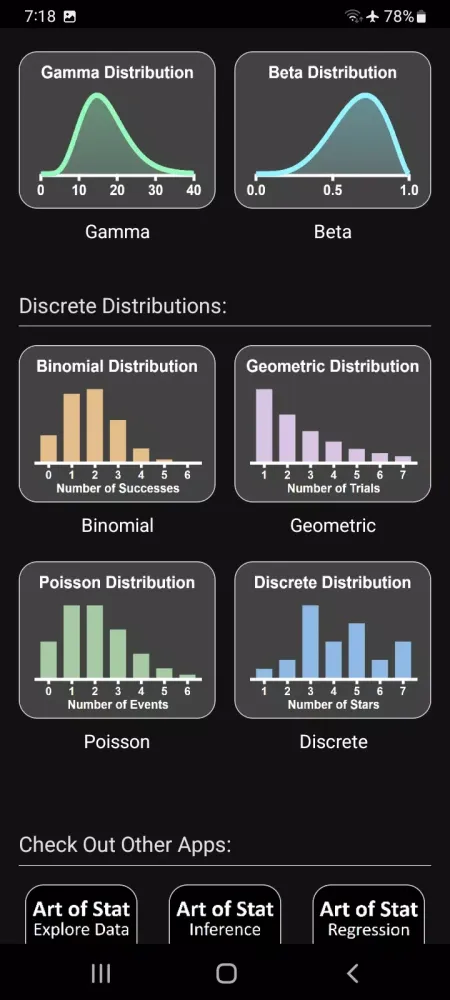 Capturas de pantalla de Art of Stat: Distributions