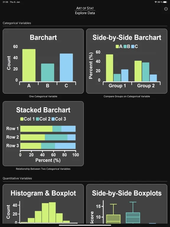 Ảnh chụp màn hình của Art of Stat: Explore Data iPad 