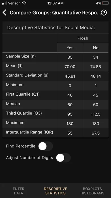 Ảnh chụp màn hình của Art of Stat: Explore Data