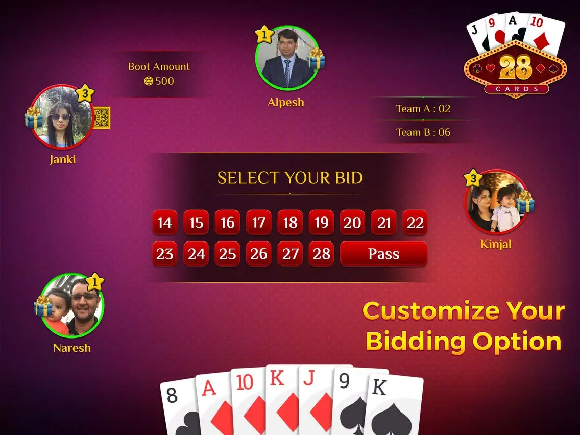 28 Card Game Multiplayer iPad  Screenshots
