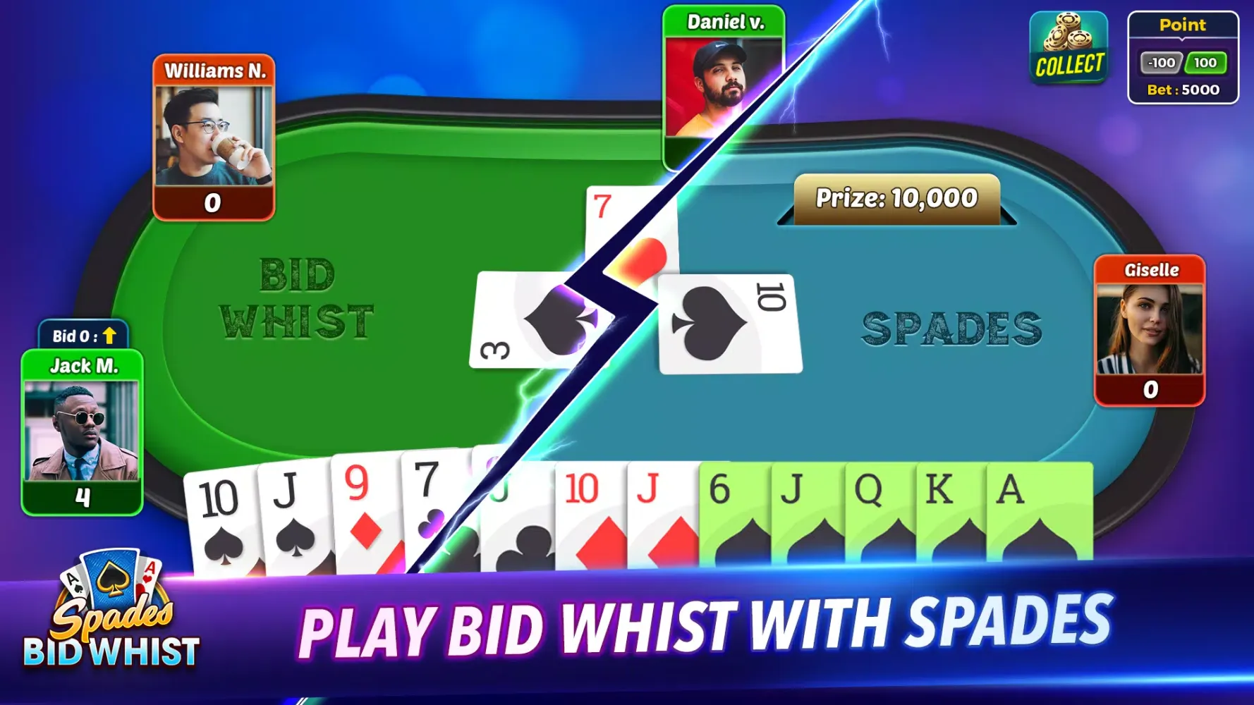 Bid Whist Spades Classic Games应用截图