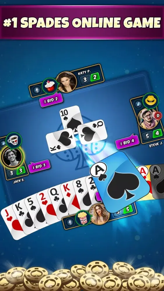 Tangkapan skrin Spades Online Card Game