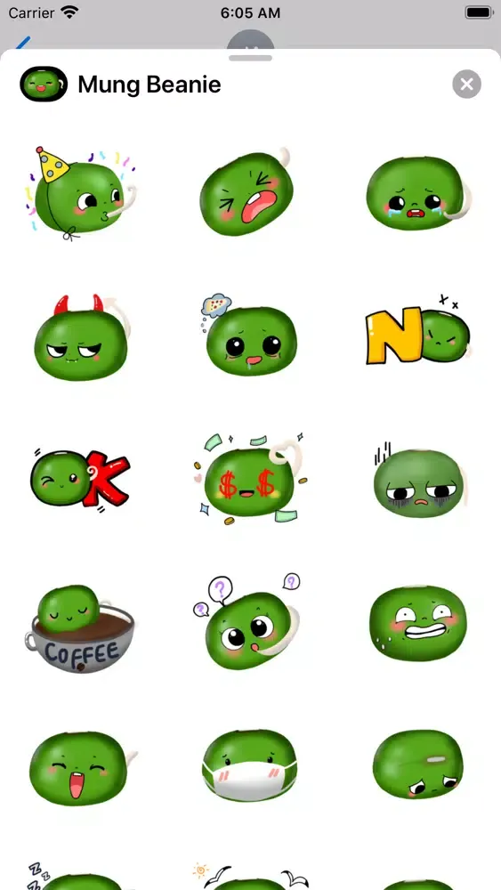 Mung Beanie Sticker Pack سکرین شاٹس