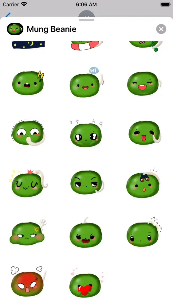 Mung Beanie Sticker Pack سکرین شاٹس