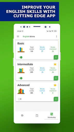 Capturas de tela do English Idioms & Slang Phrases