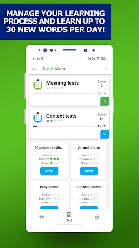 Capturas de tela do English Idioms & Slang Phrases