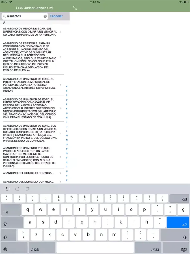 ภาพหน้าจอของ i-Lex Jurisprudencia Civil iPad 