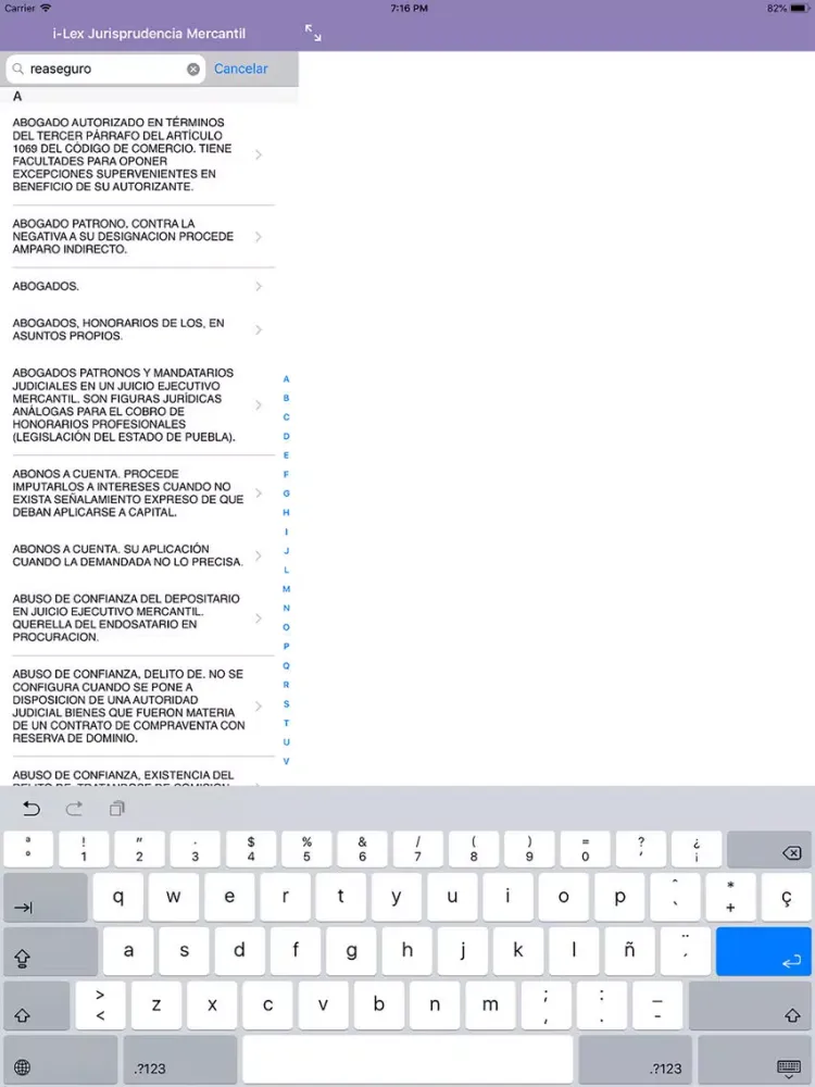 i-Lex Jurisprudencia Mercantil iPad  スクリーンショット
