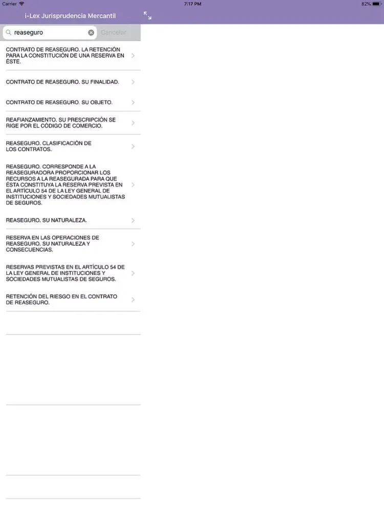 i-Lex Jurisprudencia Mercantil iPad  スクリーンショット