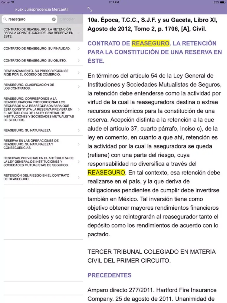 i-Lex Jurisprudencia Mercantil iPad  スクリーンショット