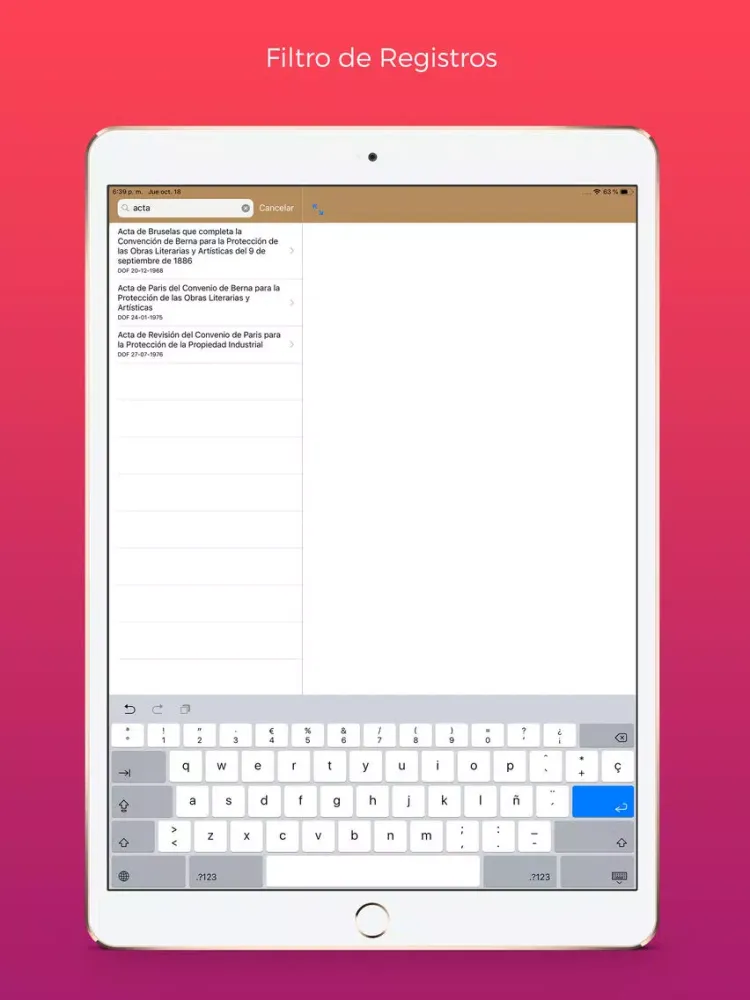 iLex Tratados Internacionales iPad  Screenshots