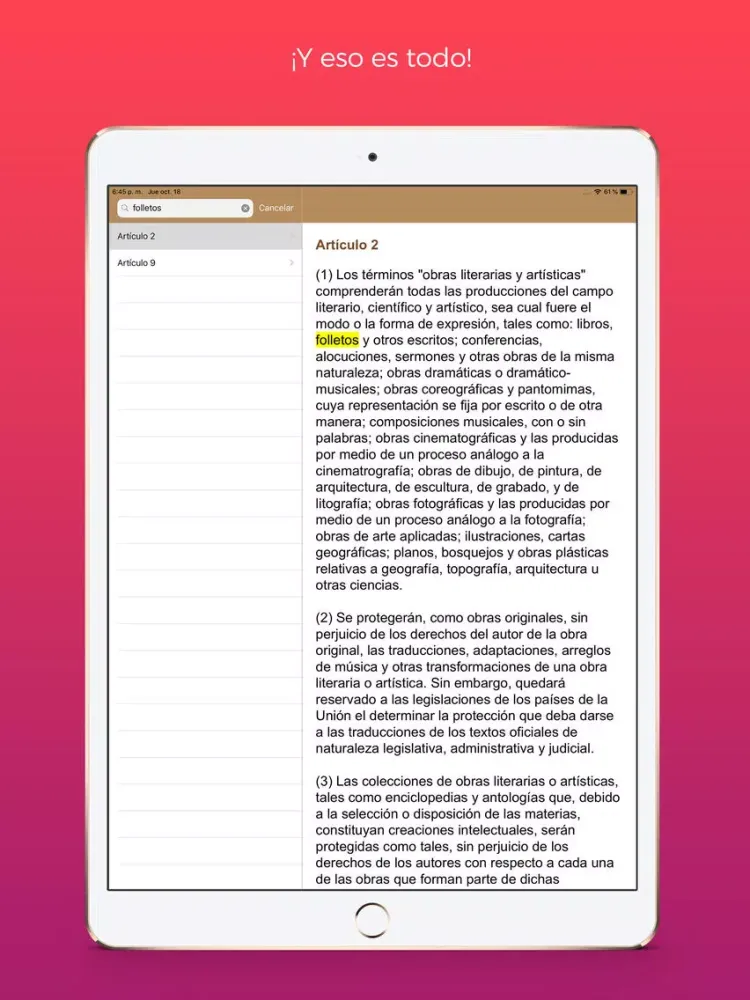 iLex Tratados Internacionales iPad  Screenshots