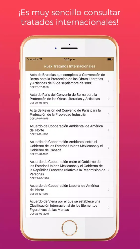 iLex Tratados Internacionales Screenshots