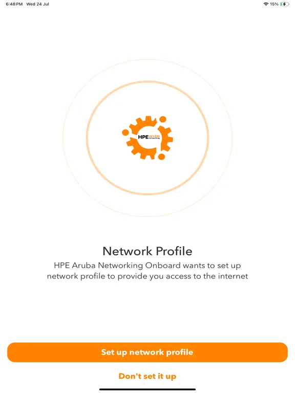 HPE Aruba Networking Onboard iPad 应用截图