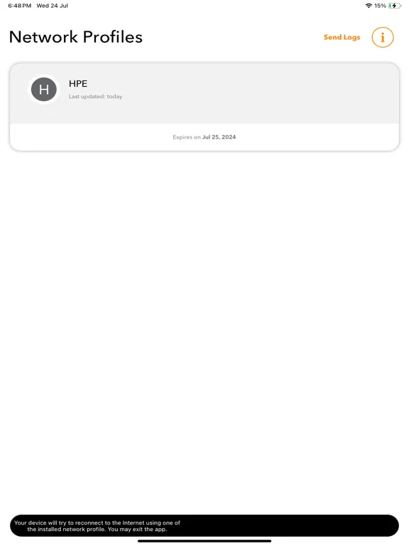 HPE Aruba Networking Onboard iPad 应用截图
