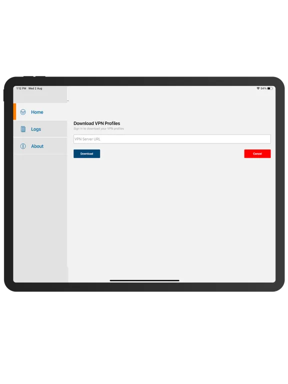 Ảnh chụp màn hình của HPE Virtual Intranet Access iPad 
