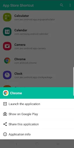 Captures d'écran de App Store Shortcut