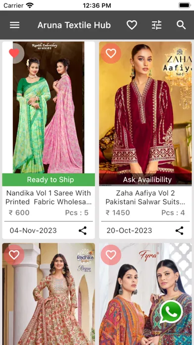 Screenshot di Aruna Textile Hub